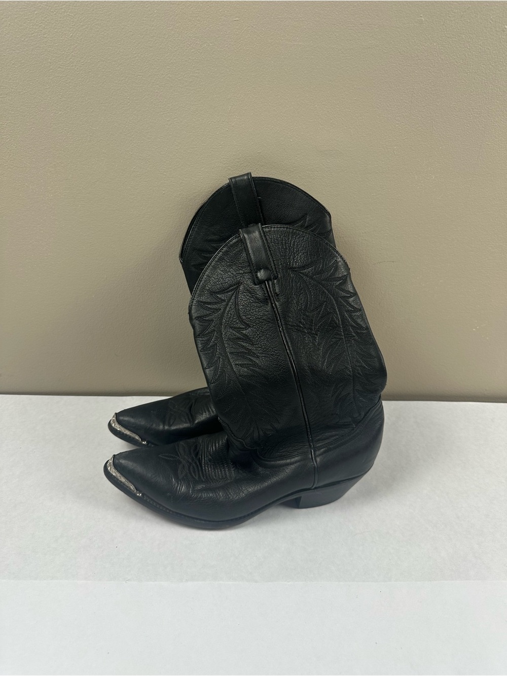 Diamond Supply Co. Black Leather Men’s Western Cowboy Boots